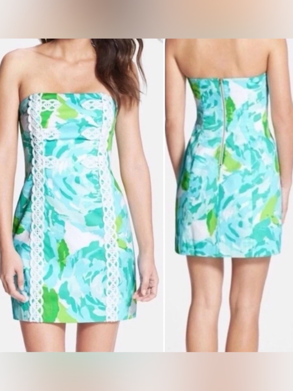 Lilly Pulitzer Strapless Floral Mini Dress